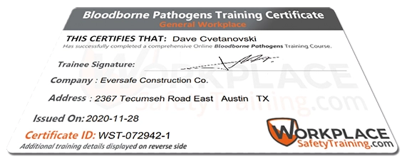 Bloodborne Pathogens Certification